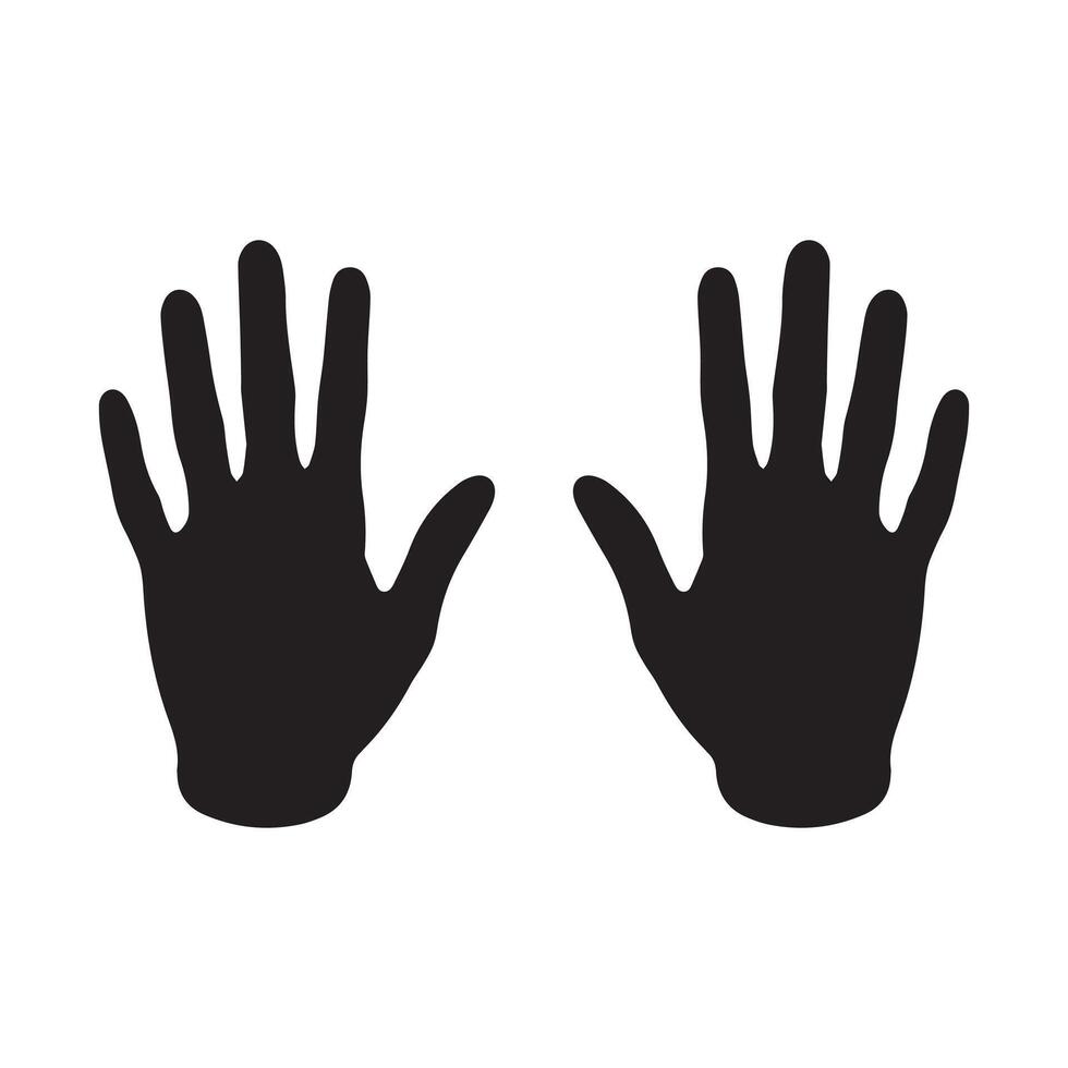 Hand icon, vector illustration flat design style isolated on white.