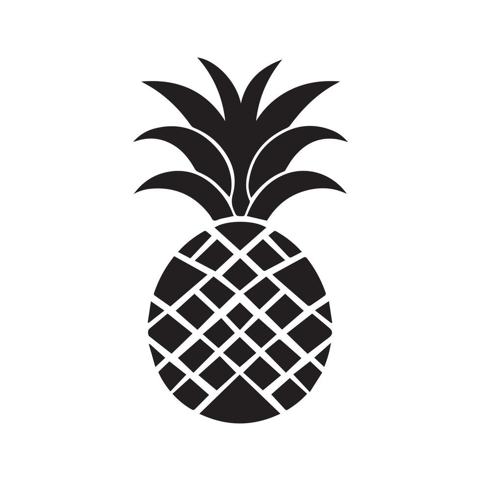 Pineapple natural food icon. Freshness sweet art vector design.