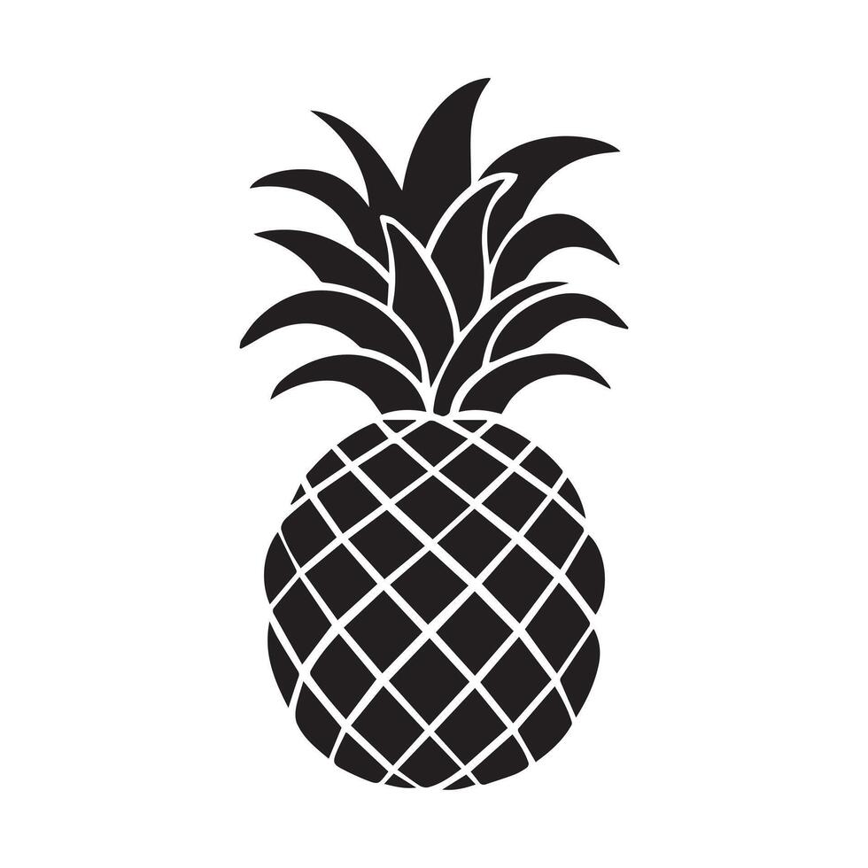 Pineapple natural food icon. Freshness sweet art vector design.