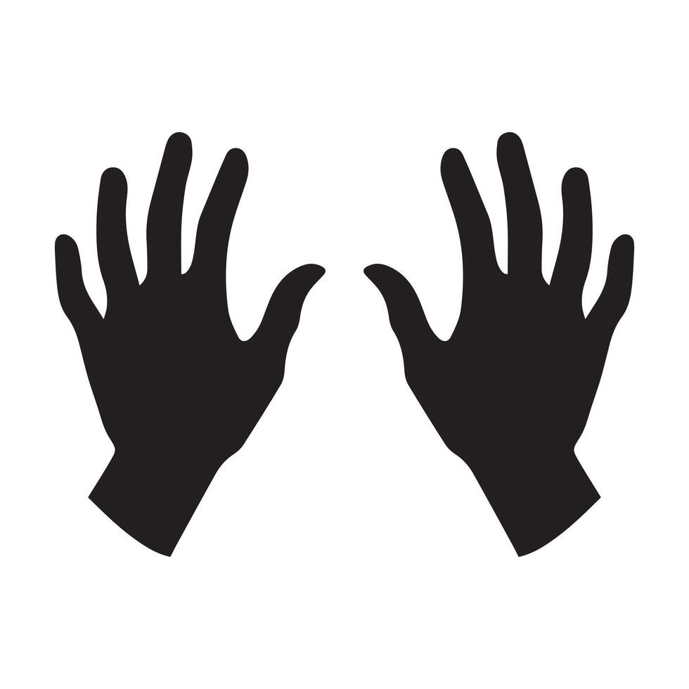 Hand icon, vector illustration flat design style isolated on white.