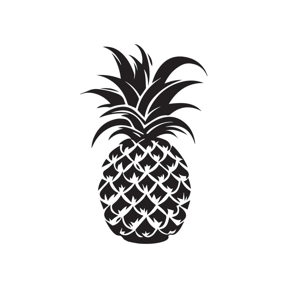 Pineapple natural food icon. Freshness sweet art vector design.