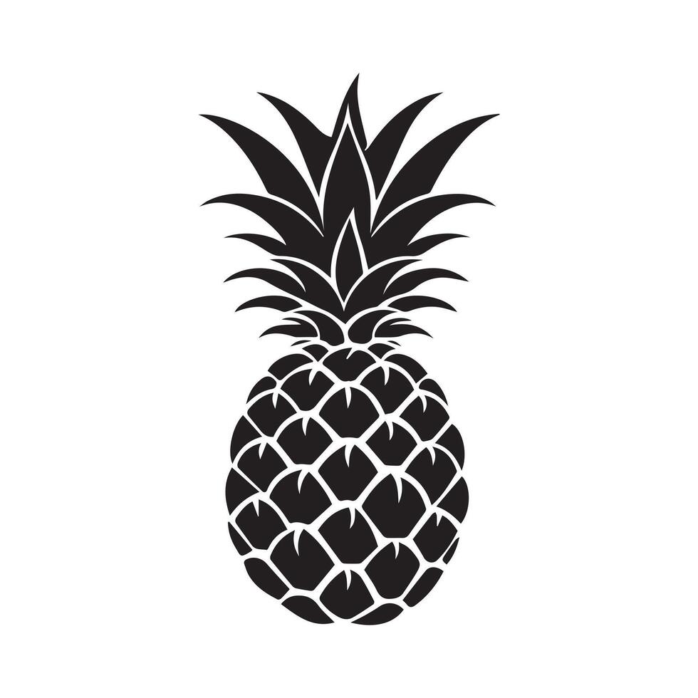 Pineapple natural food icon. Freshness sweet art vector design.