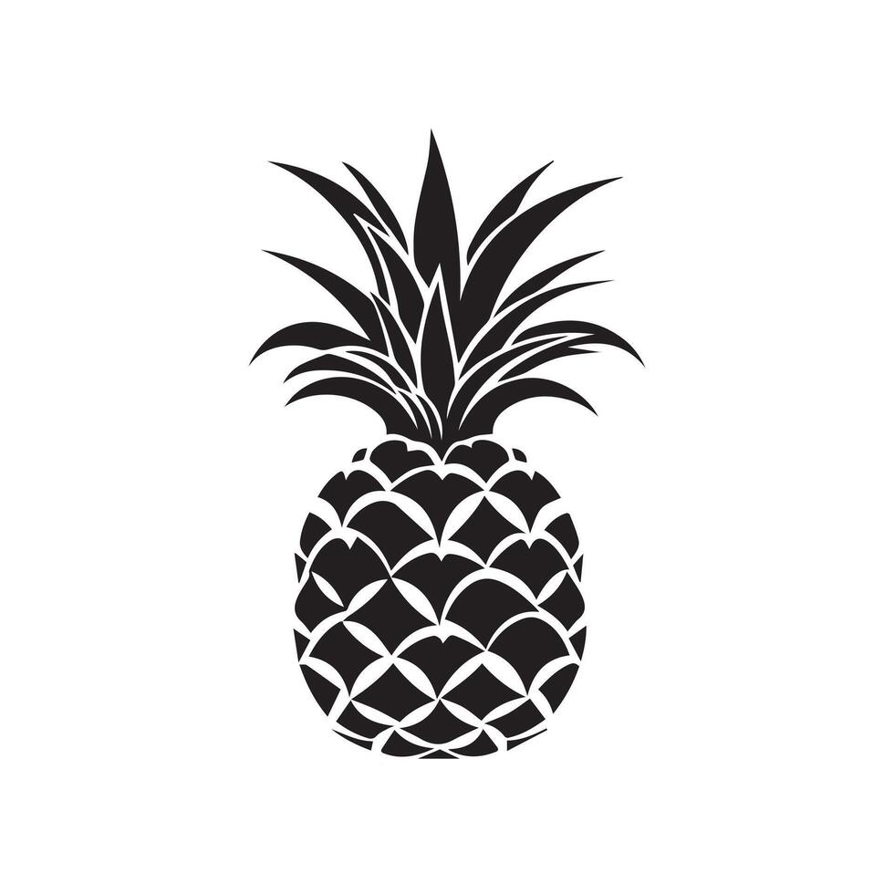 Pineapple natural food icon. Freshness sweet art vector design.