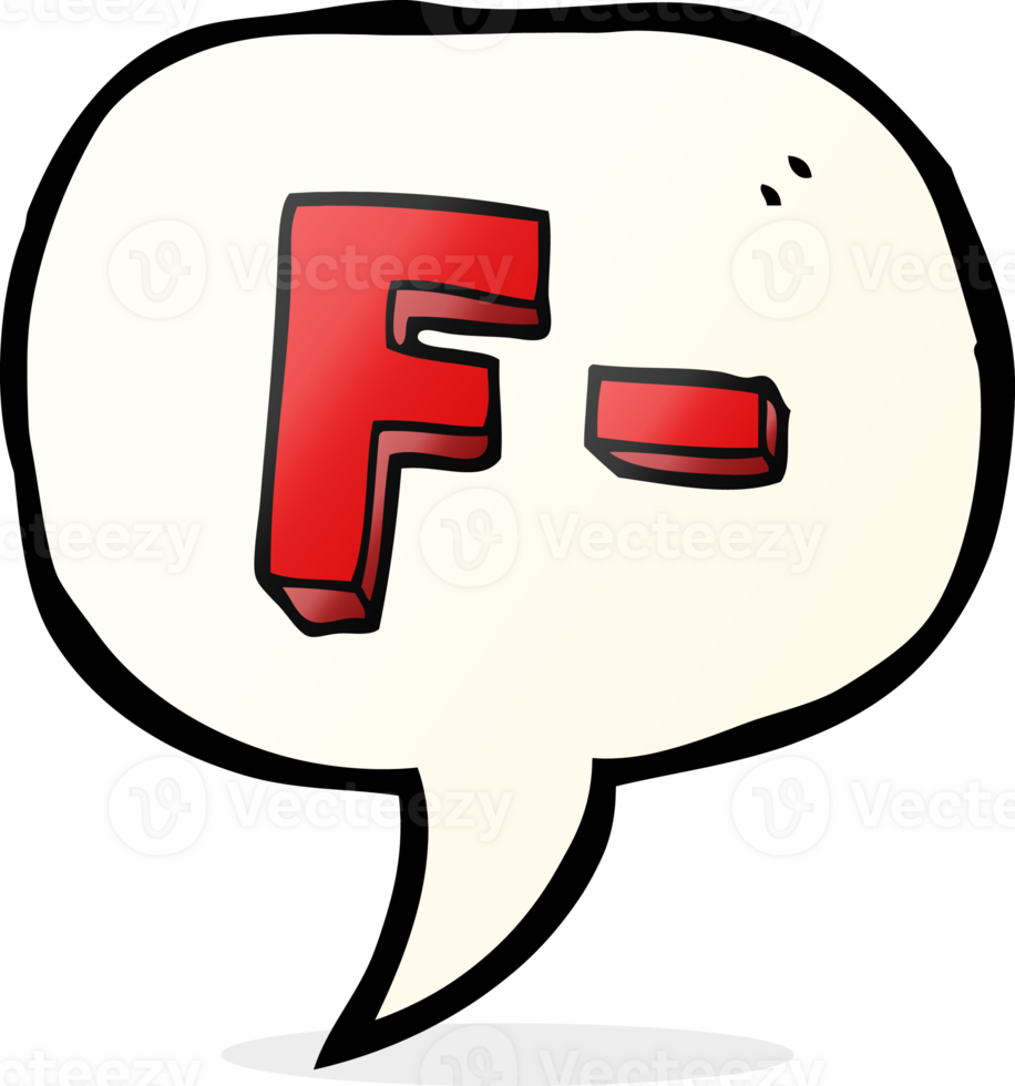 speech bubble cartoon F grade png