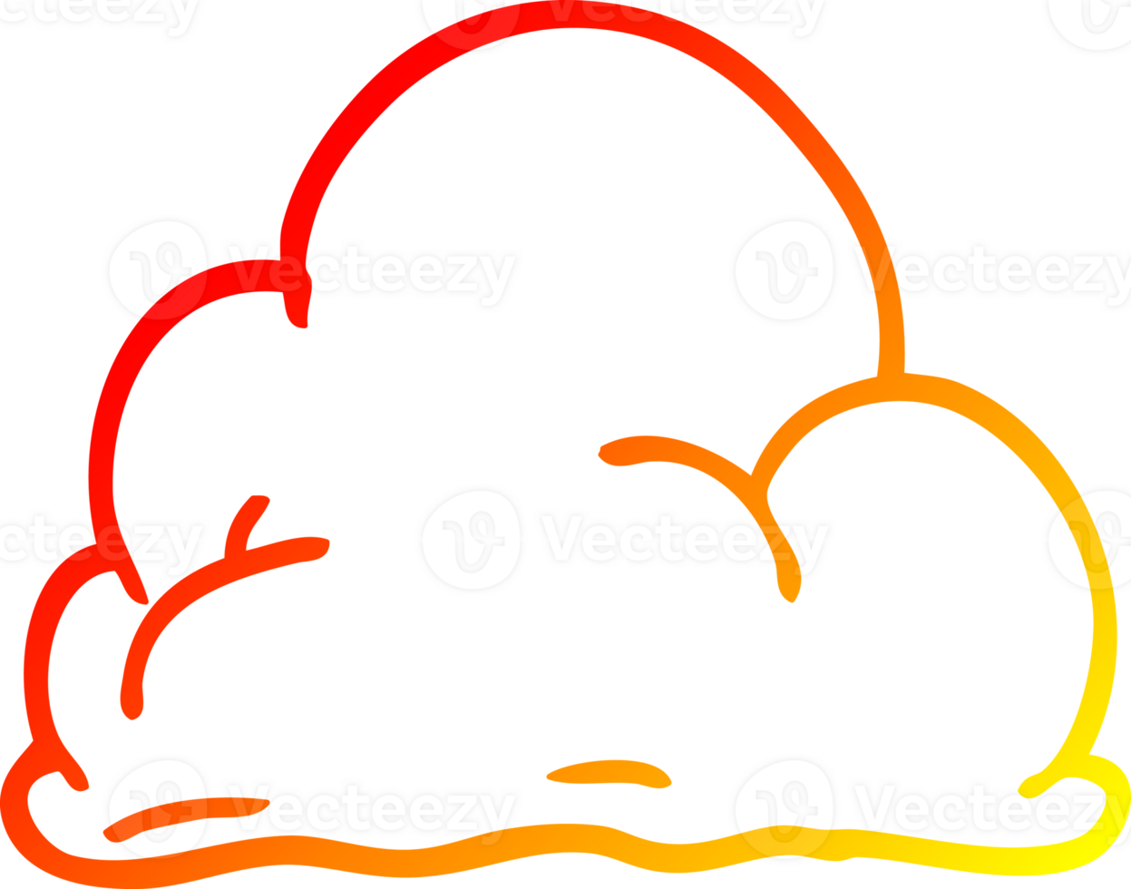 warm gradient line drawing of a cartoon fluffy white clouds png