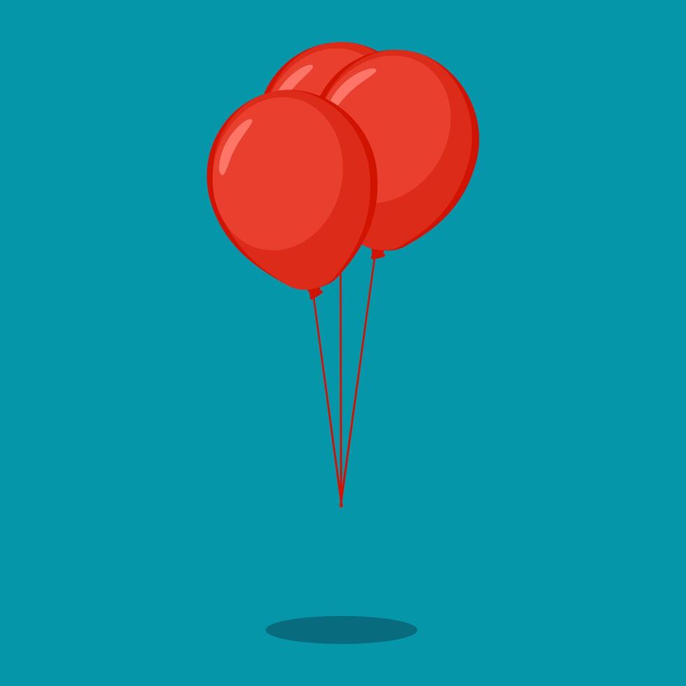 Red balloons. New Year and Christmas vector