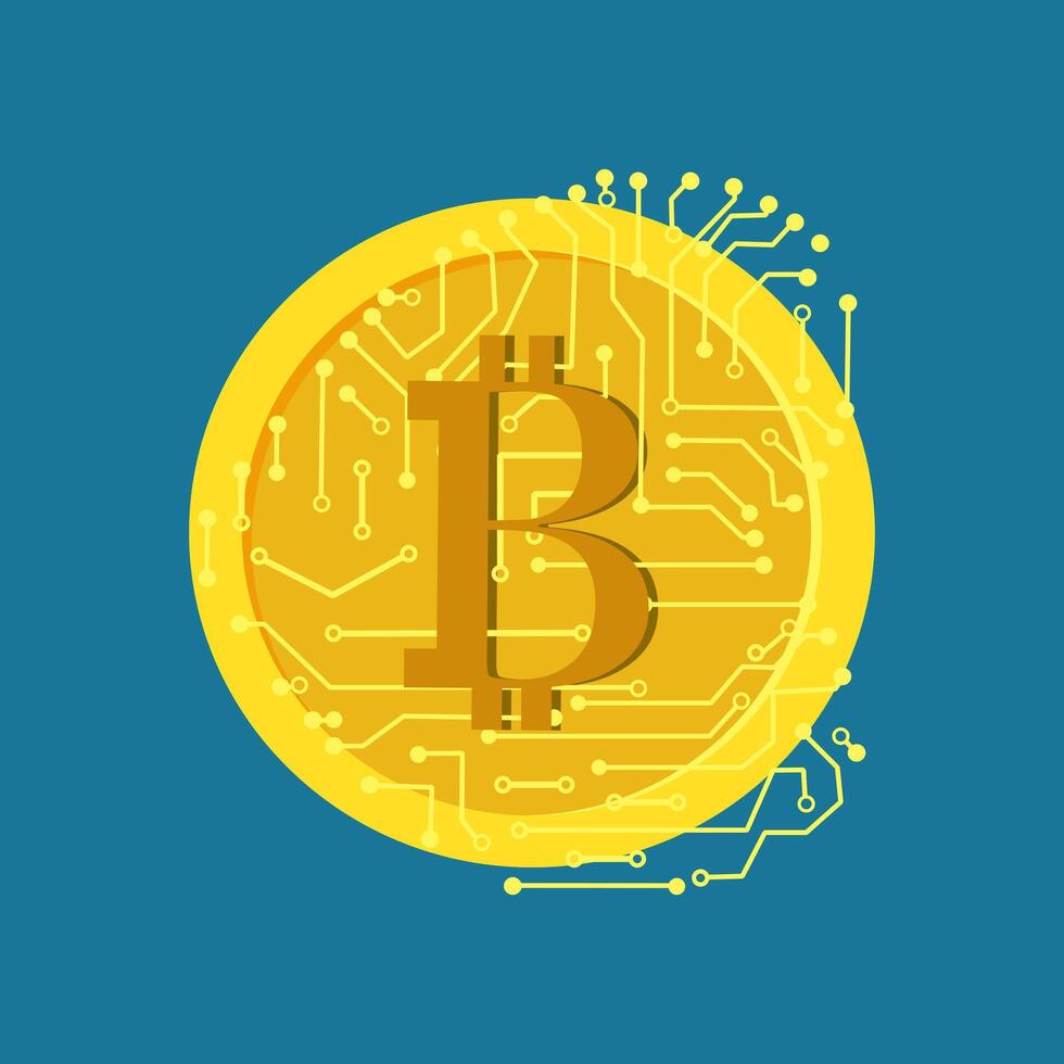 Cryptocurrency bitcoin the future coin vector