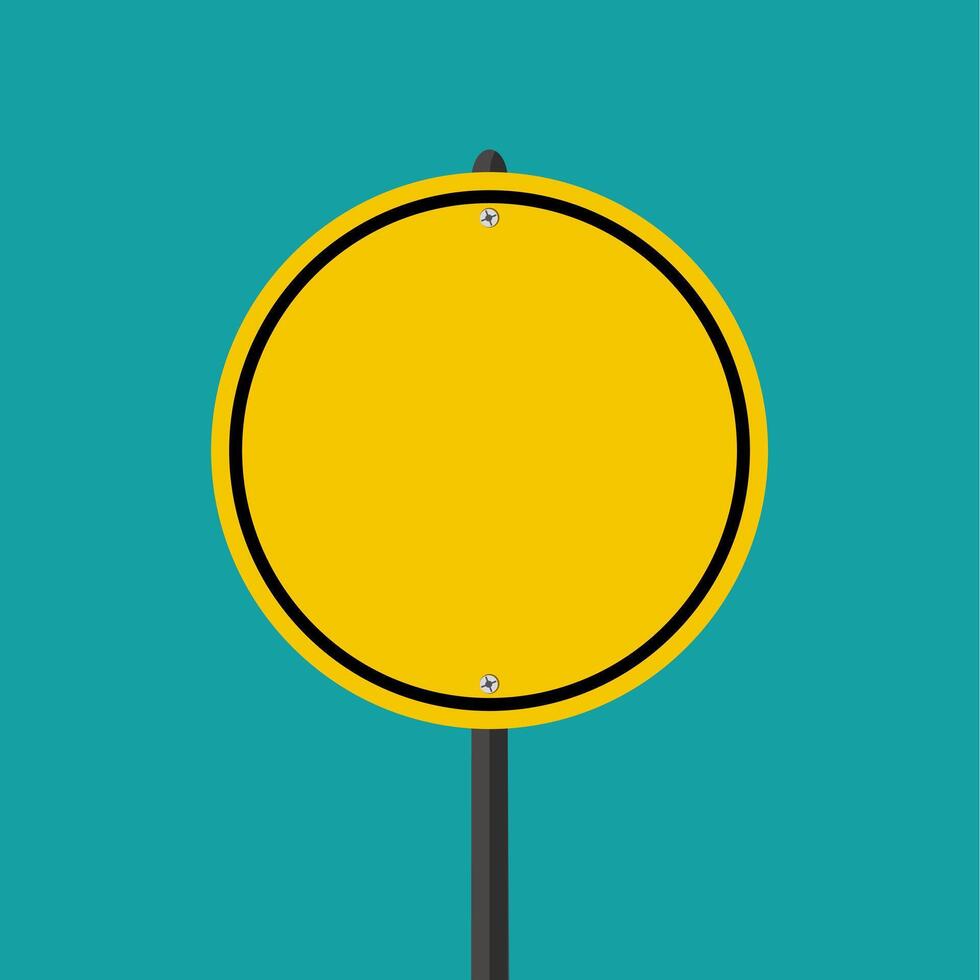 Yellow road sign. vector