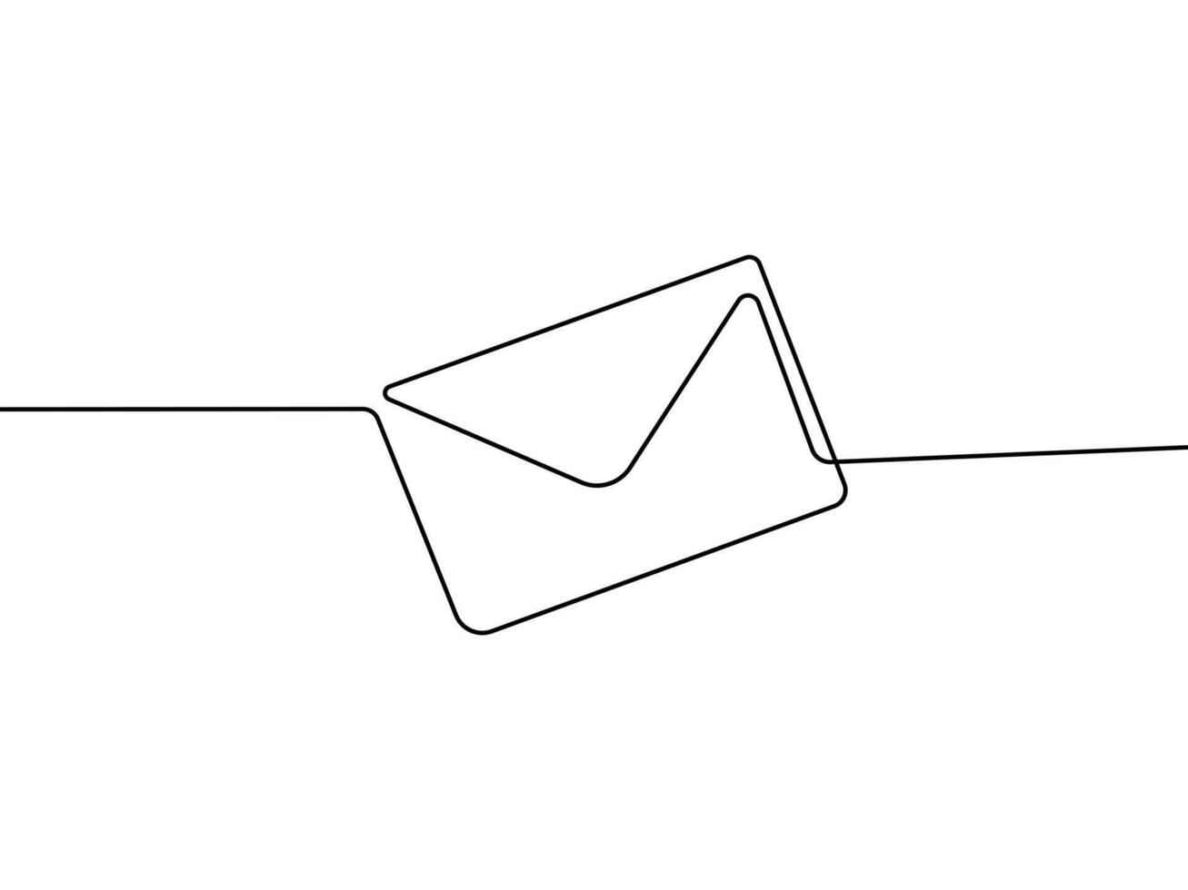 Continuous line drawing of mail on a white background vector