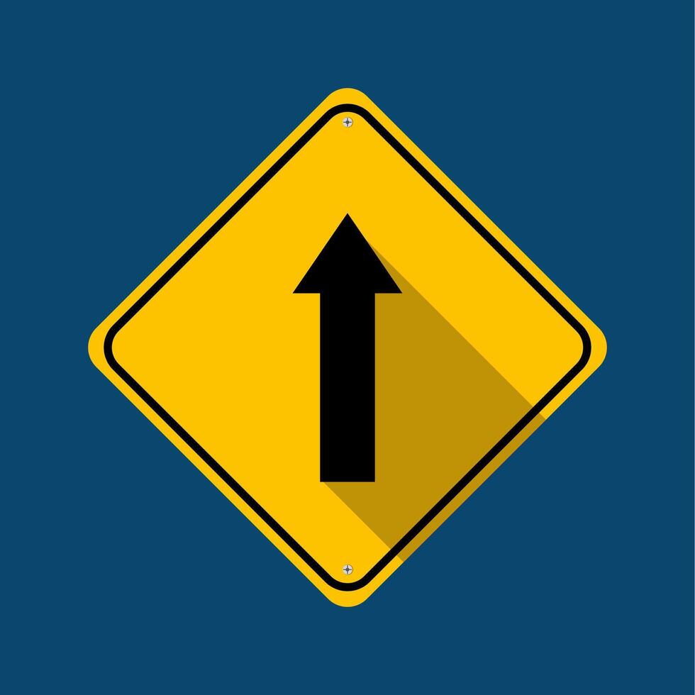 Traffic sign. one way traffic ahead sign vector