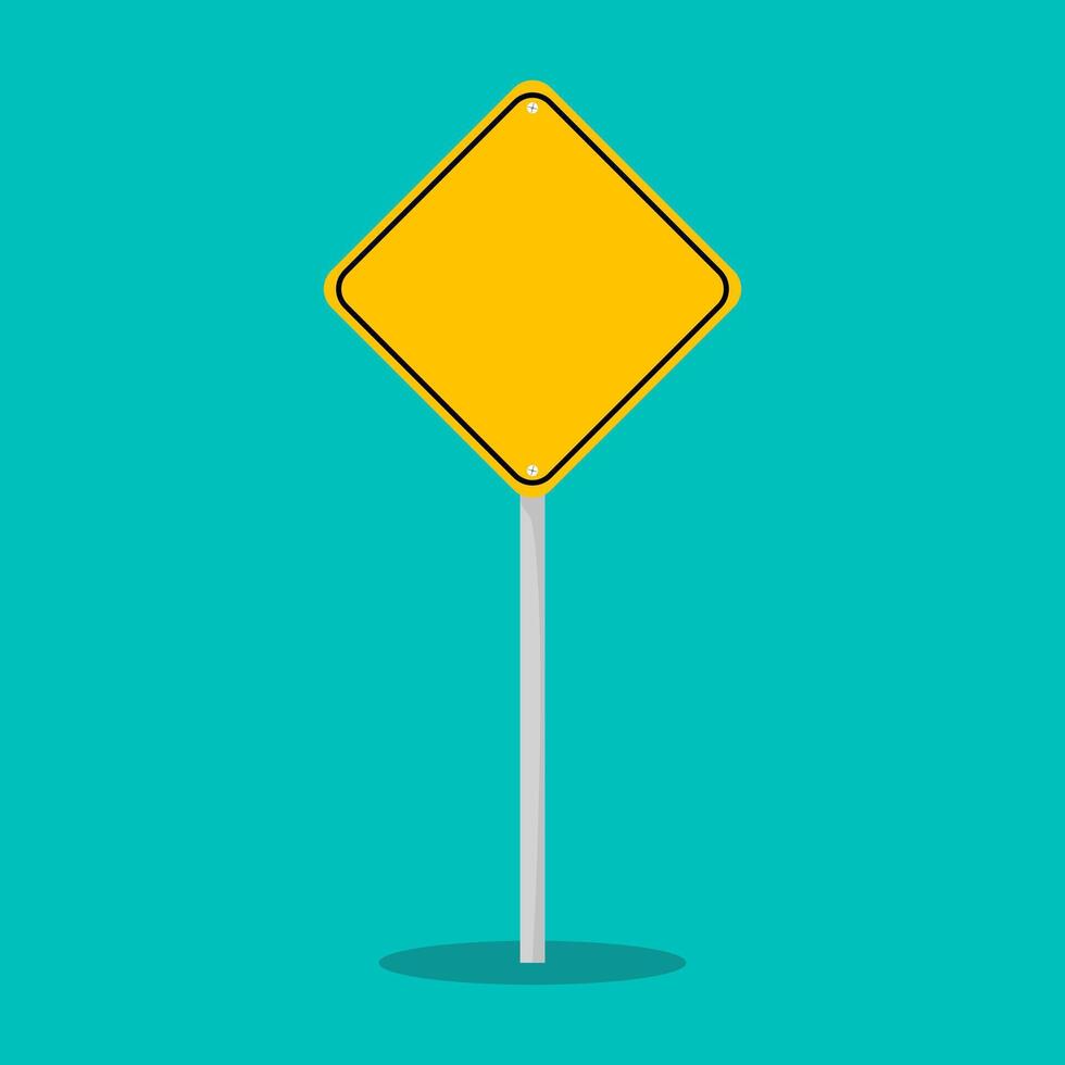 Blank traffic road sign. empty street signs yellow vector