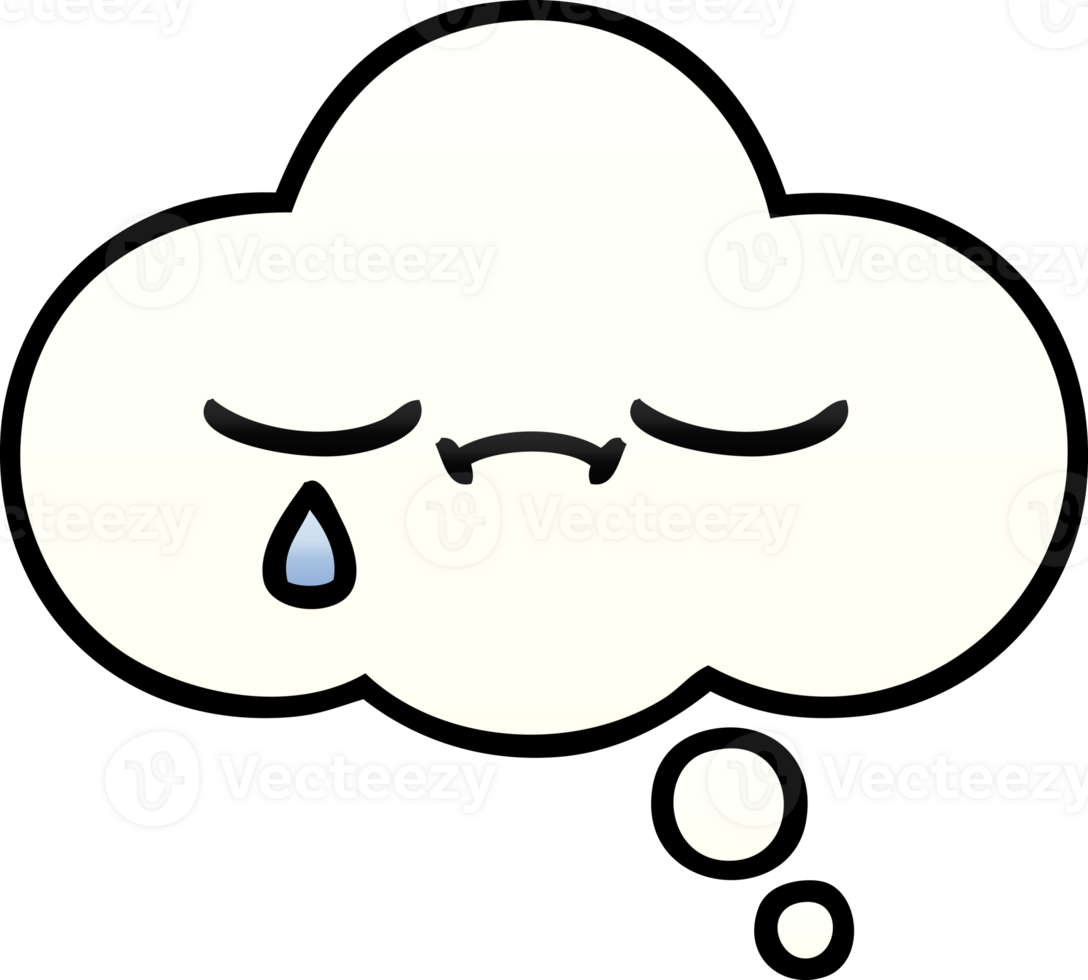 gradient shaded cartoon of a thought bubble png