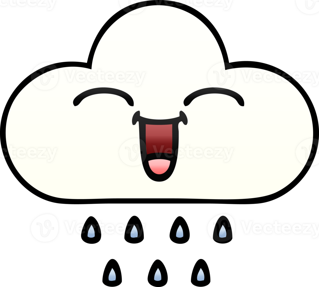gradient shaded cartoon rain cloud png