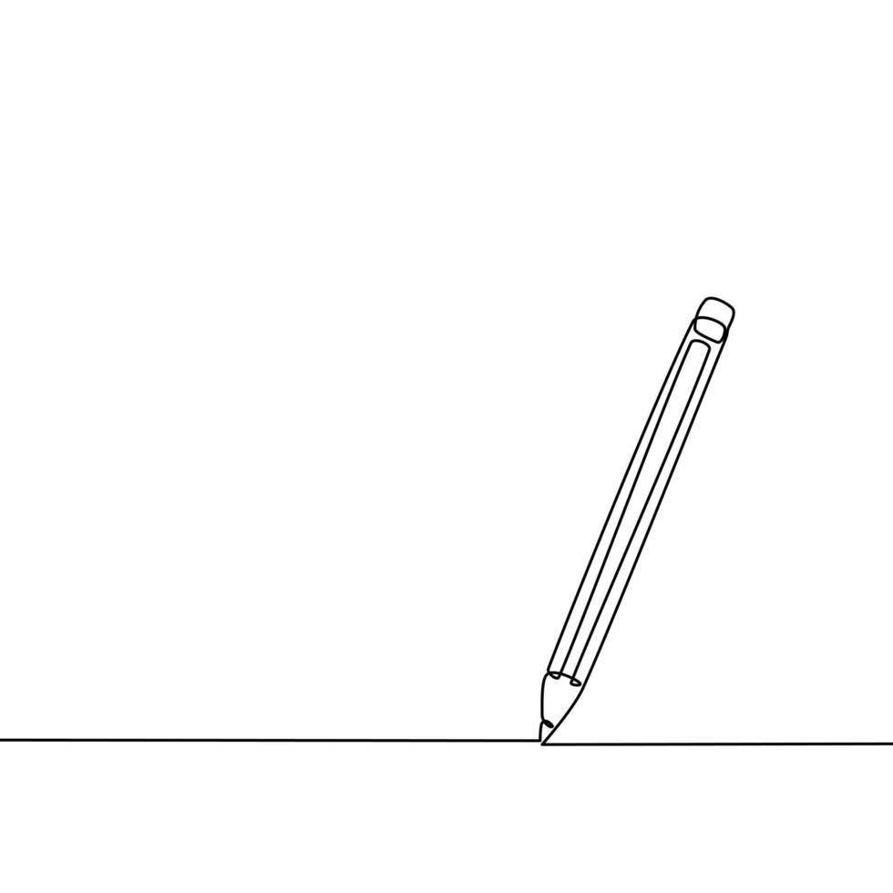 Draw a separate pencil continuous line vector