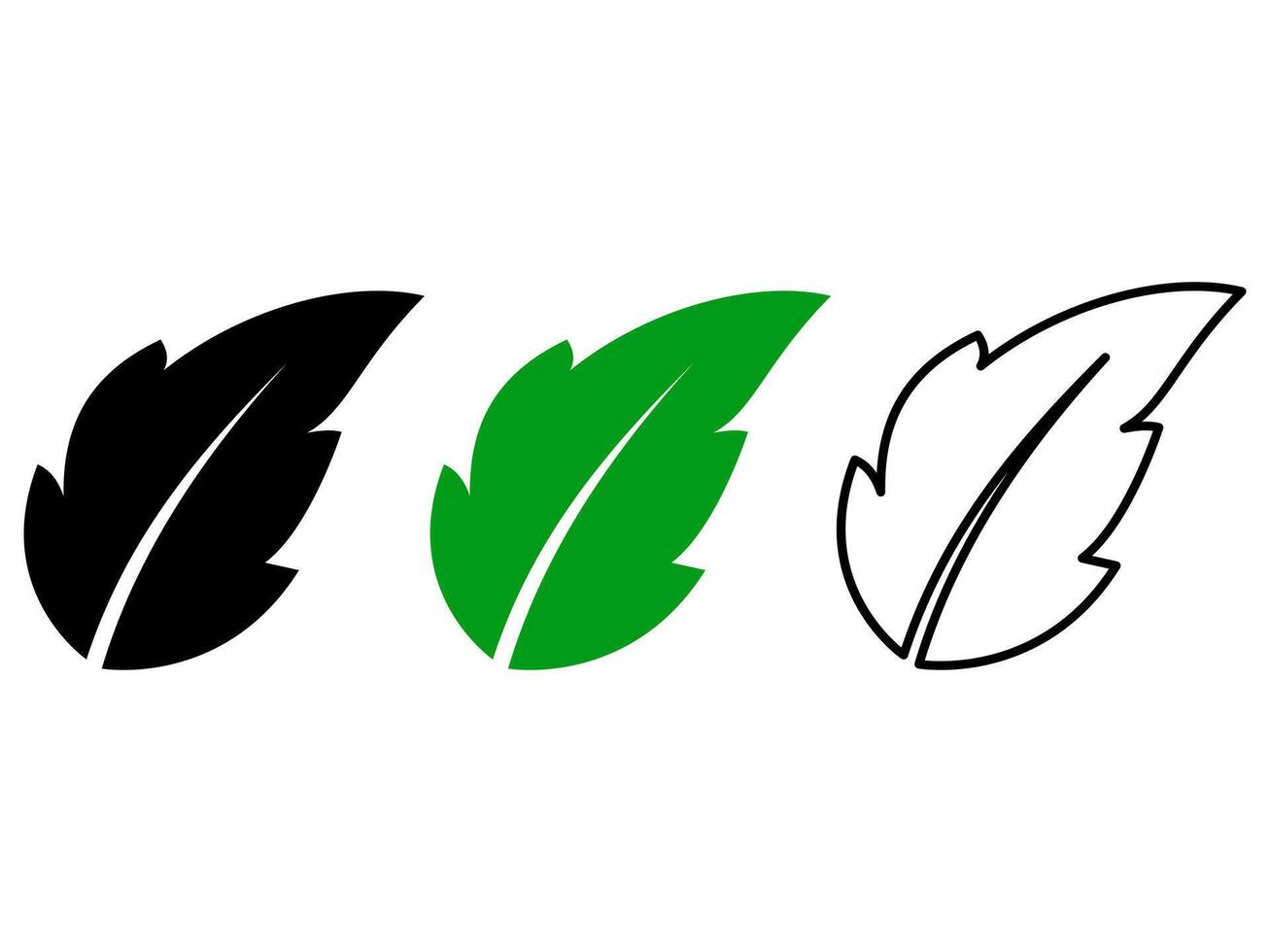 Green natural leaf. leaf icon vector
