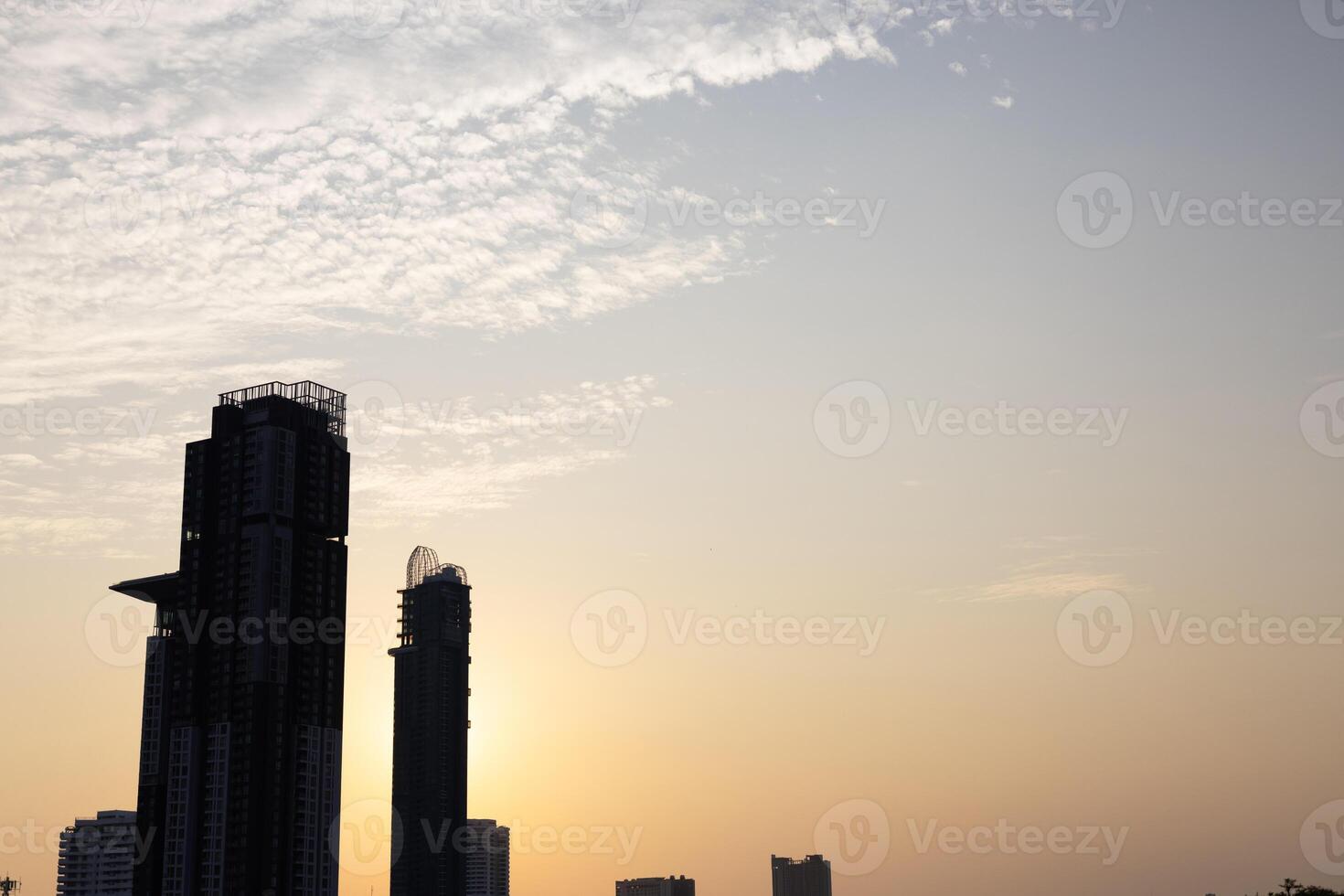 Aerial View Of Office Buildings In Bangkok City Downtown. photo