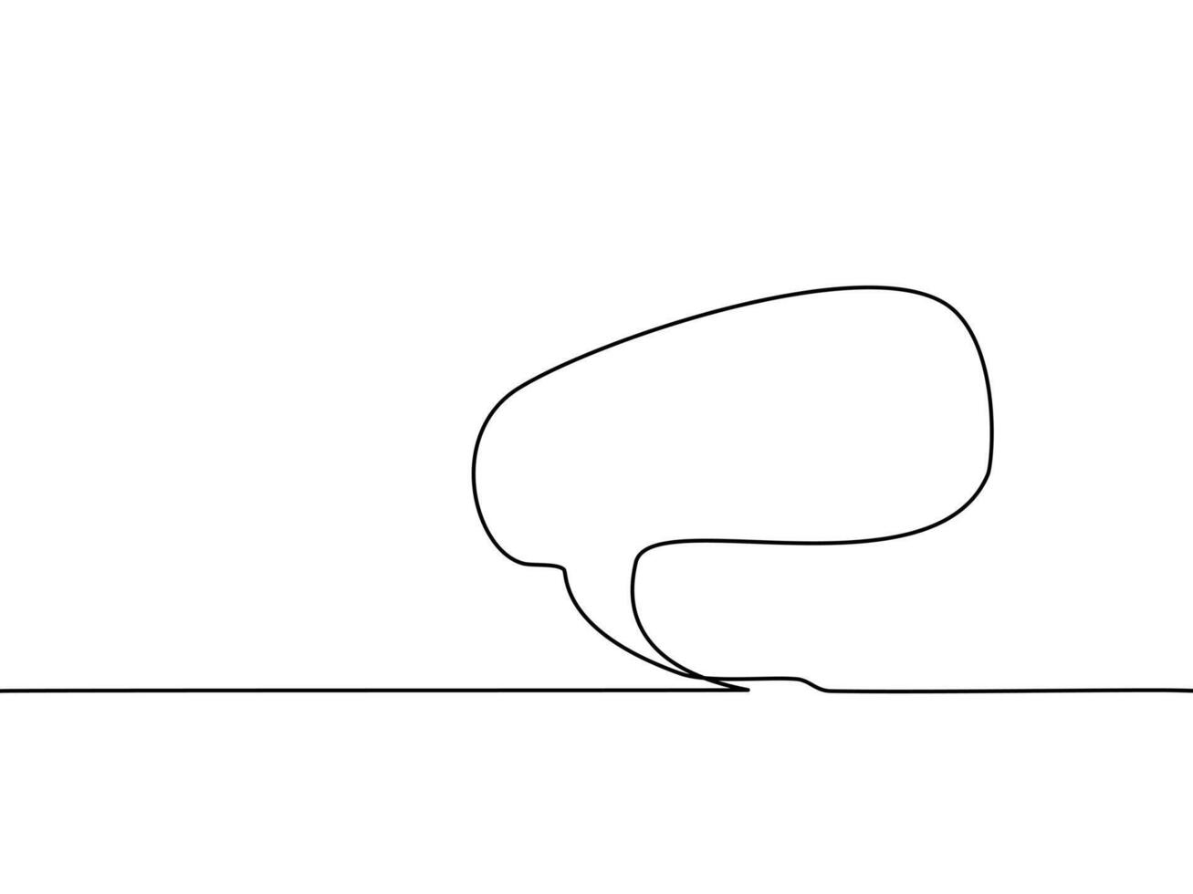 continuous line drawing of speech bubble marks vector
