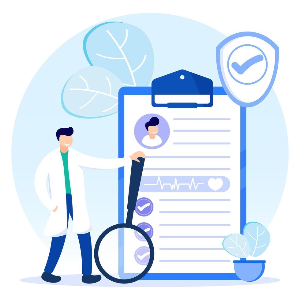 Illustration vector graphic cartoon character of medical check up