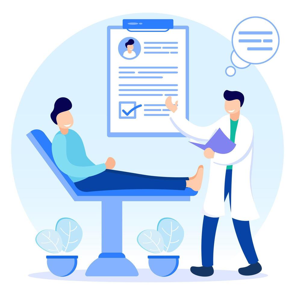 Illustration vector graphic cartoon character of medical check up