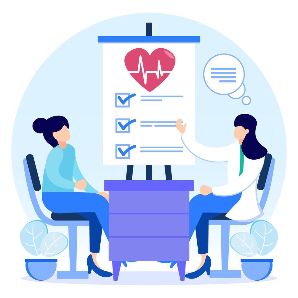 Illustration vector graphic cartoon character of medical check up