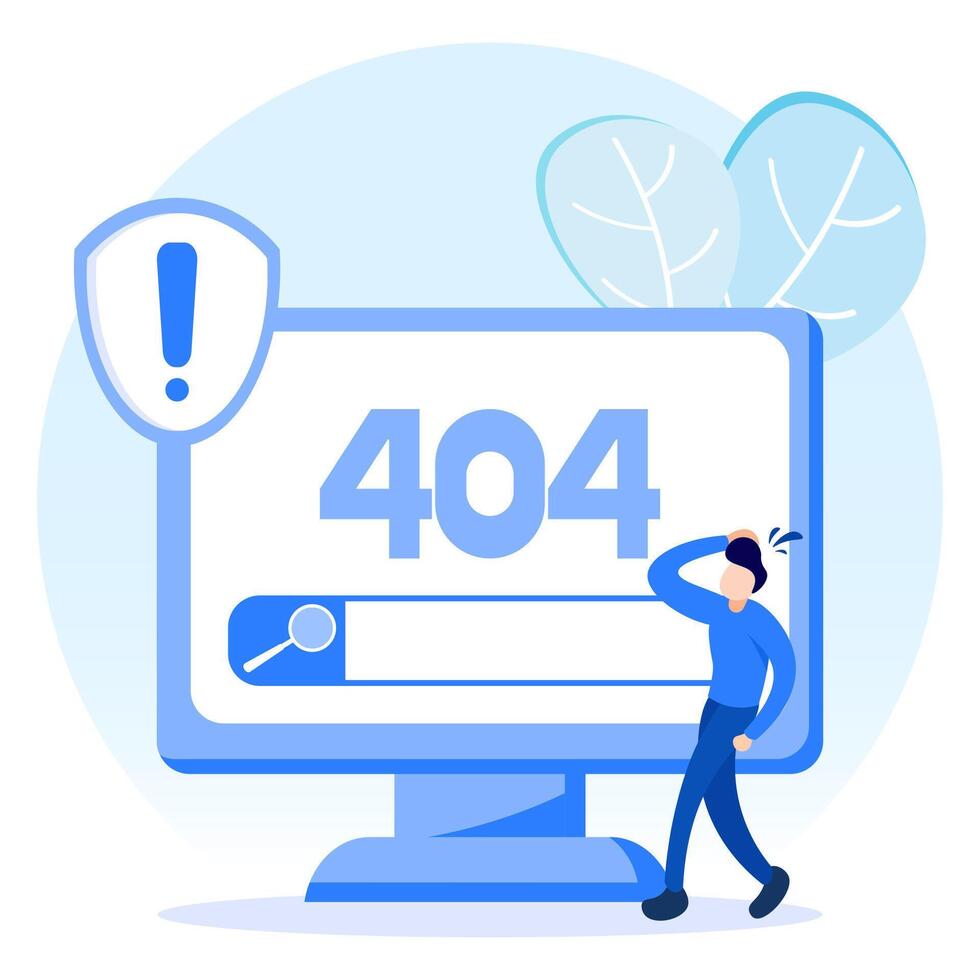 Illustration vector graphic cartoon character of 404 network disruption