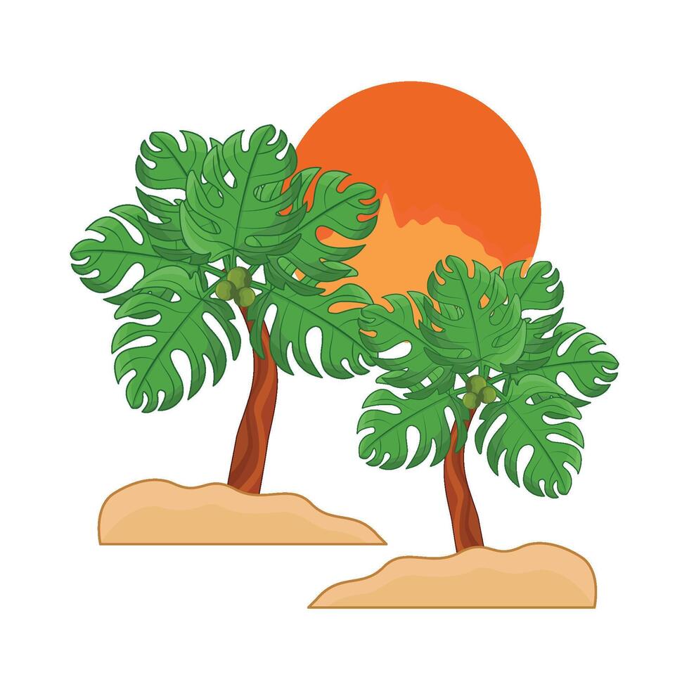 ilustración de palma árbol vector