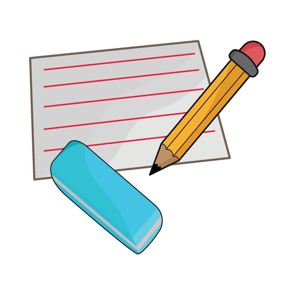 illustration of pencil and eraser vector