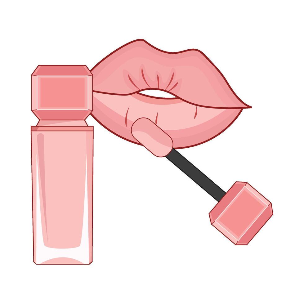 ilustración de labio brillo vector