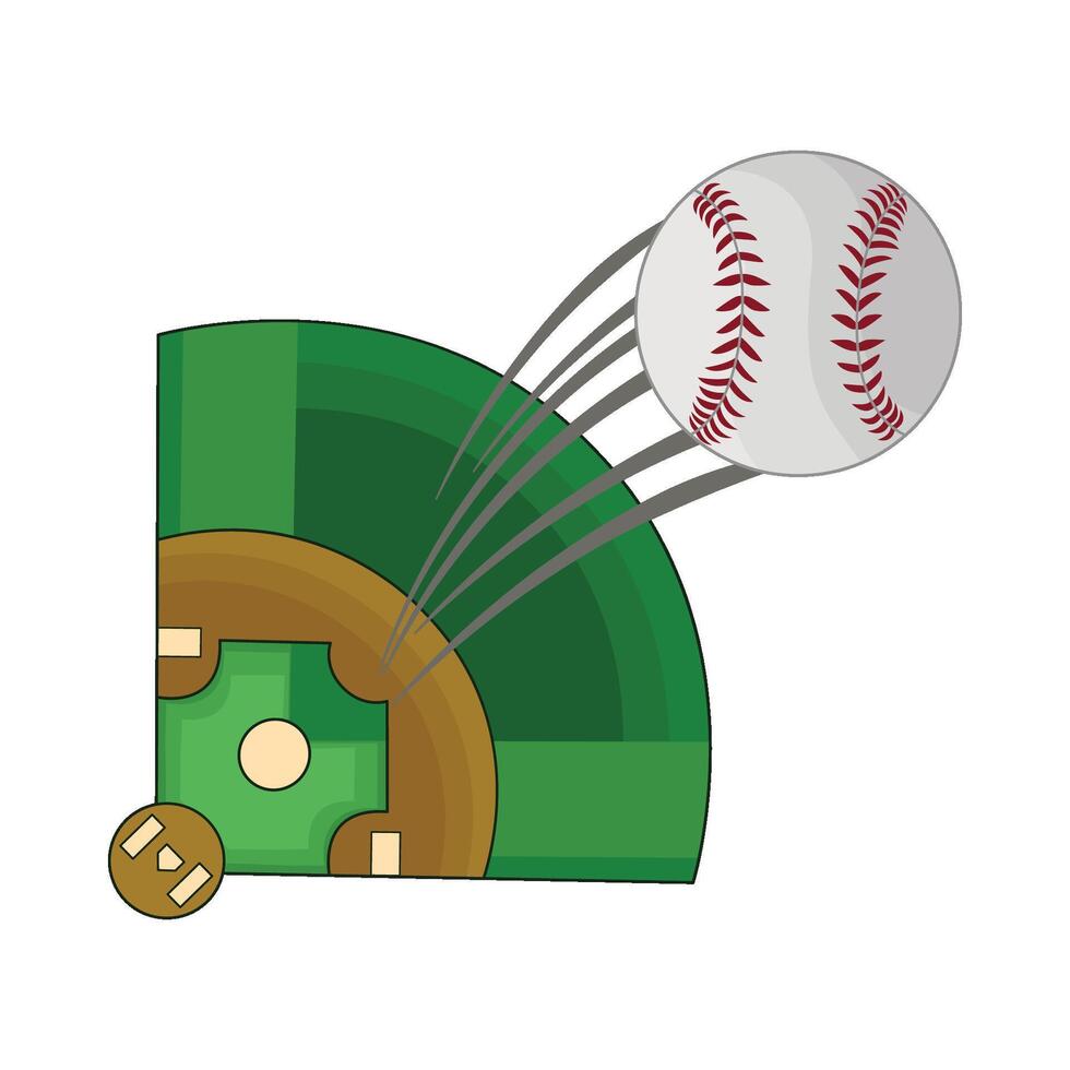 illustration of baseball field vector