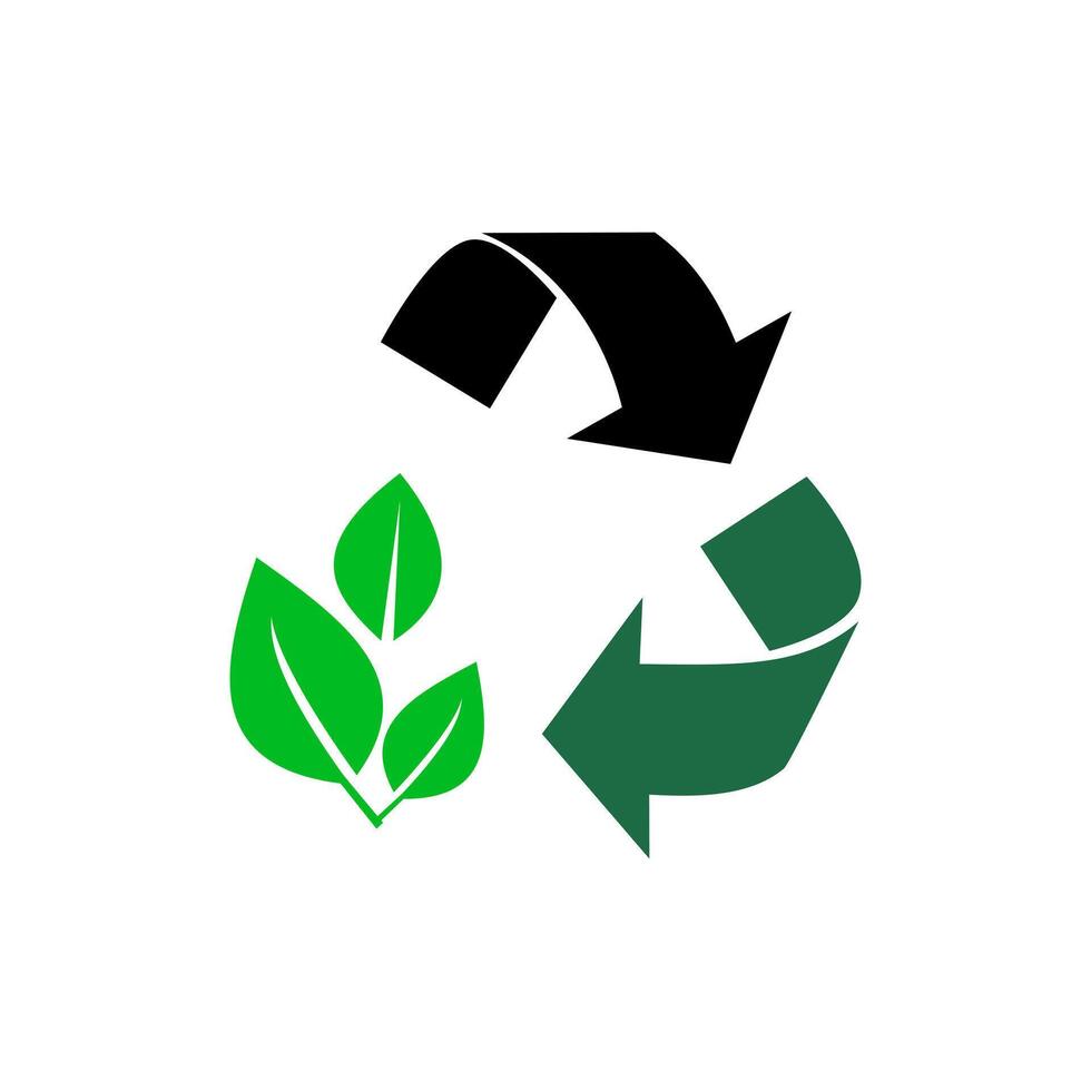 Recycle icon. leaf icon isolated on white background vector