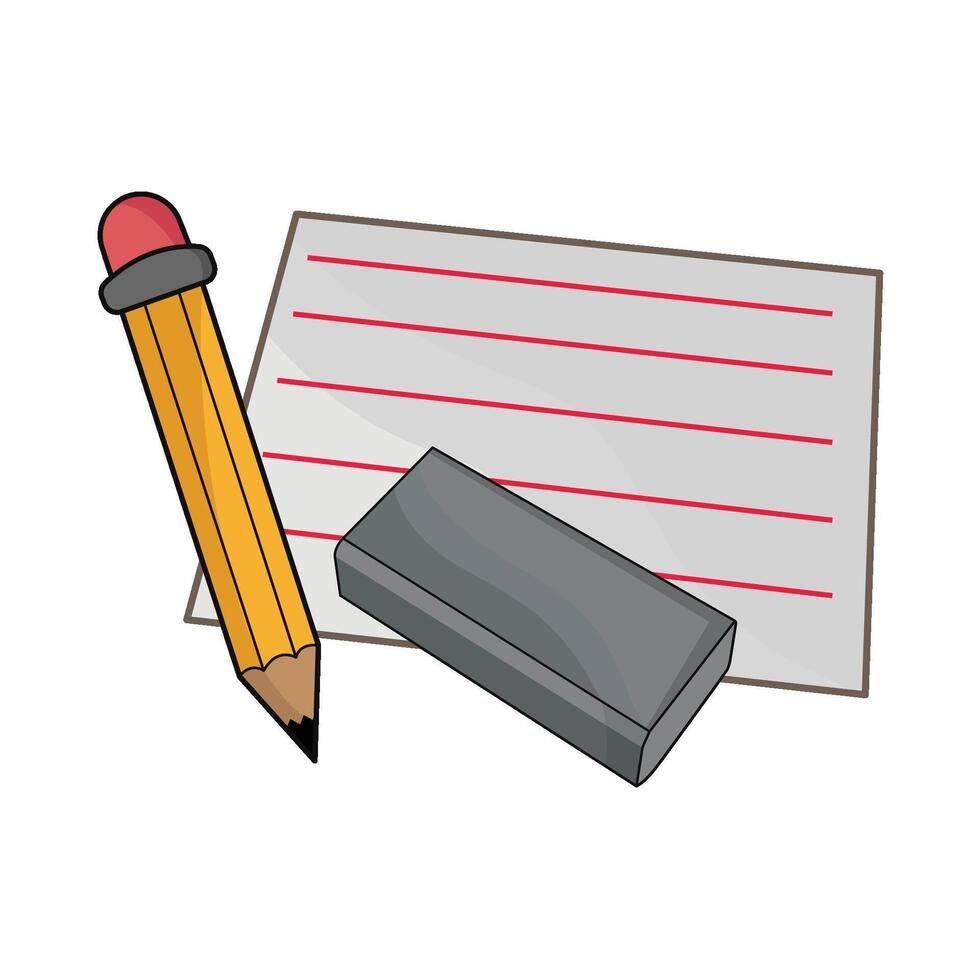 illustration of pencil and eraser vector