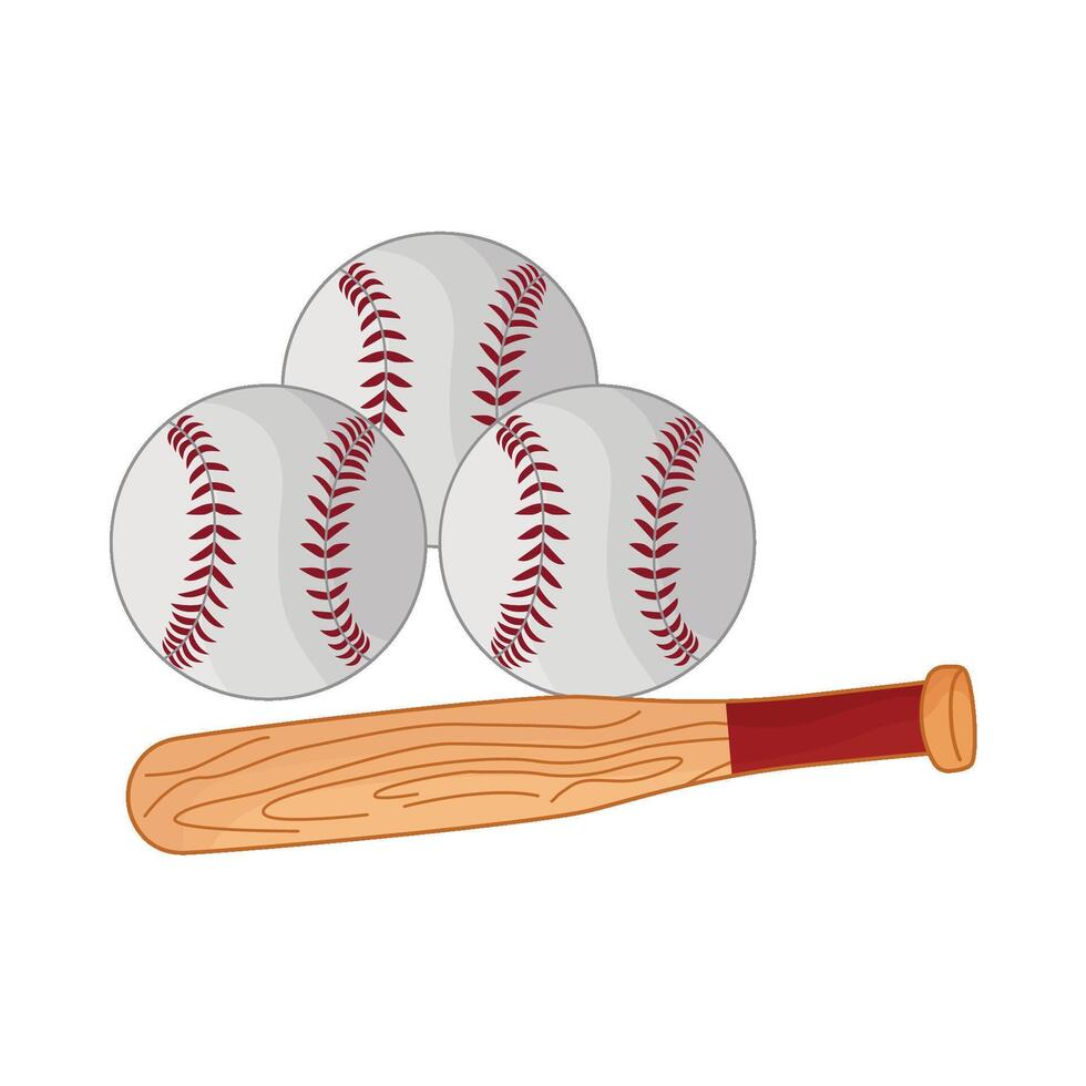 ilustración de béisbol murciélago y pelota vector