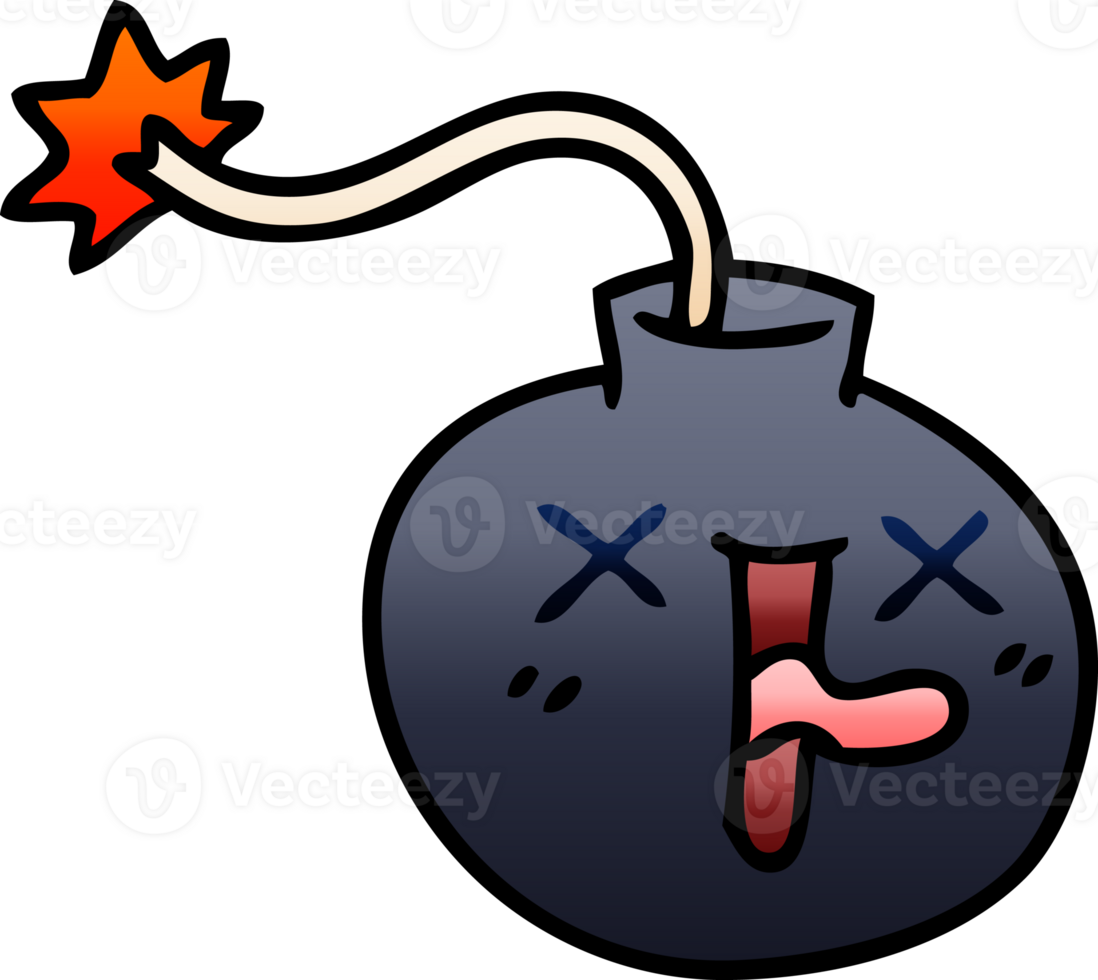 Gradient schattiert schrullig Karikatur Bombe png