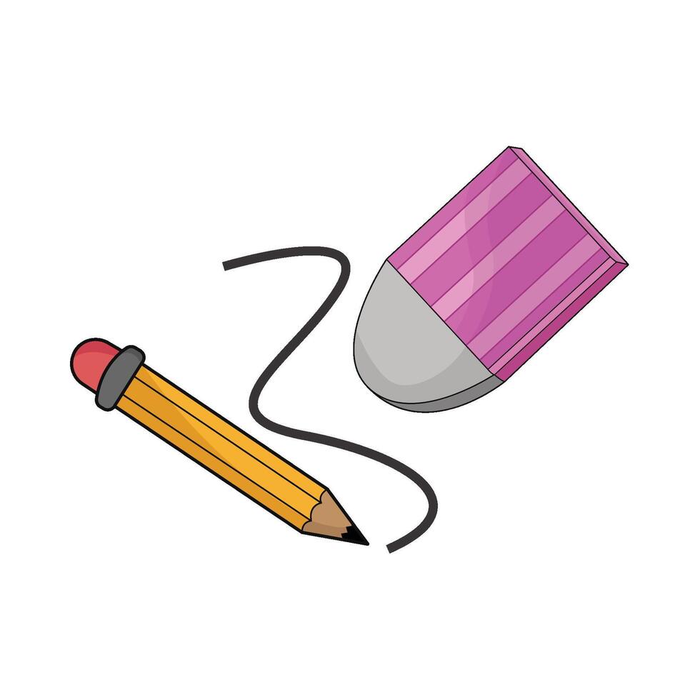 illustration of pencil and eraser vector