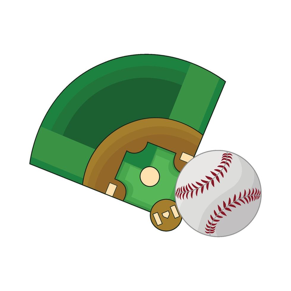 ilustración de béisbol campo vector
