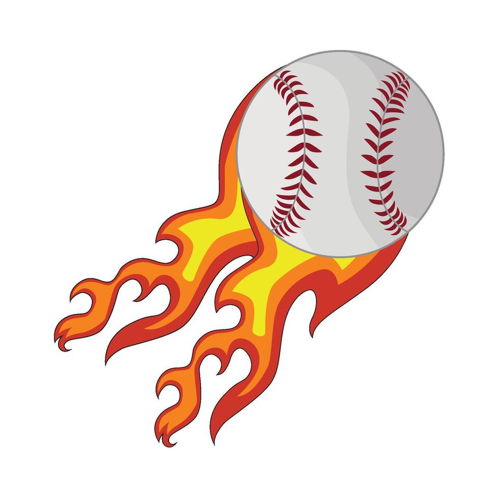 ilustración de béisbol fuego vector