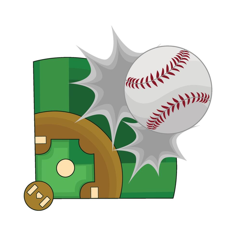 ilustración de béisbol campo vector