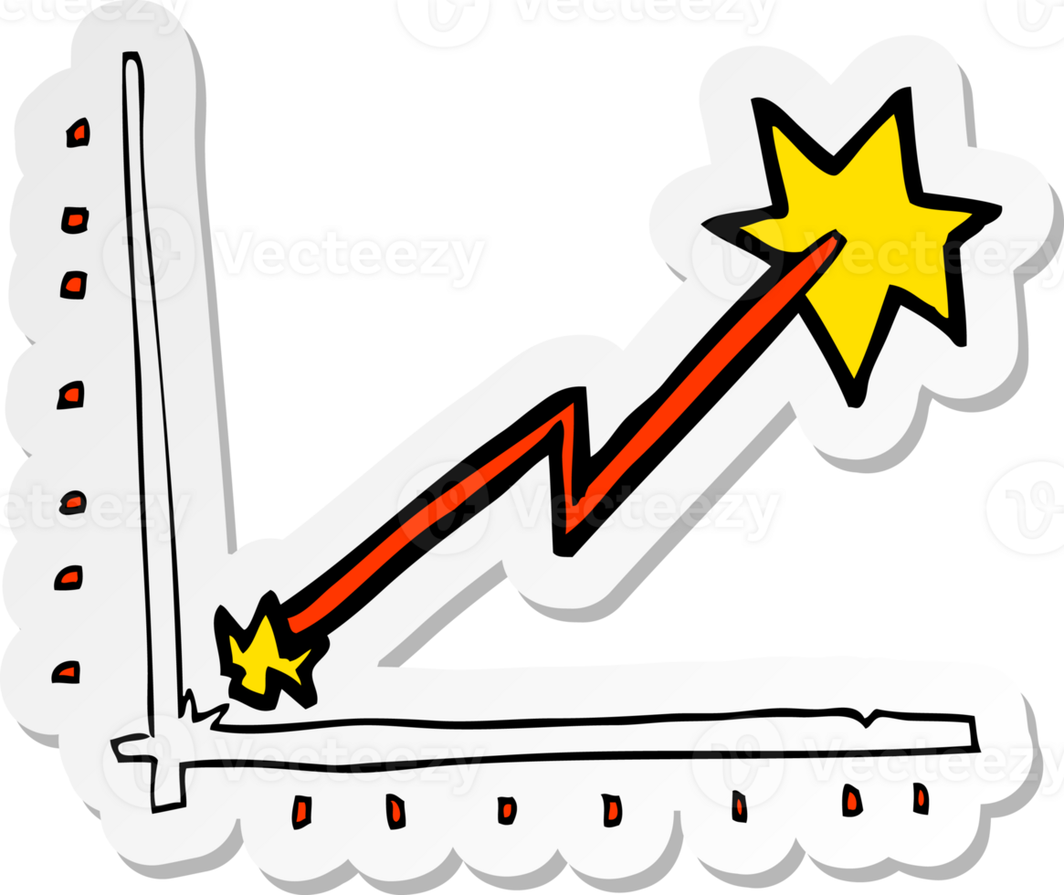 sticker of a cartoon business chart doodle png