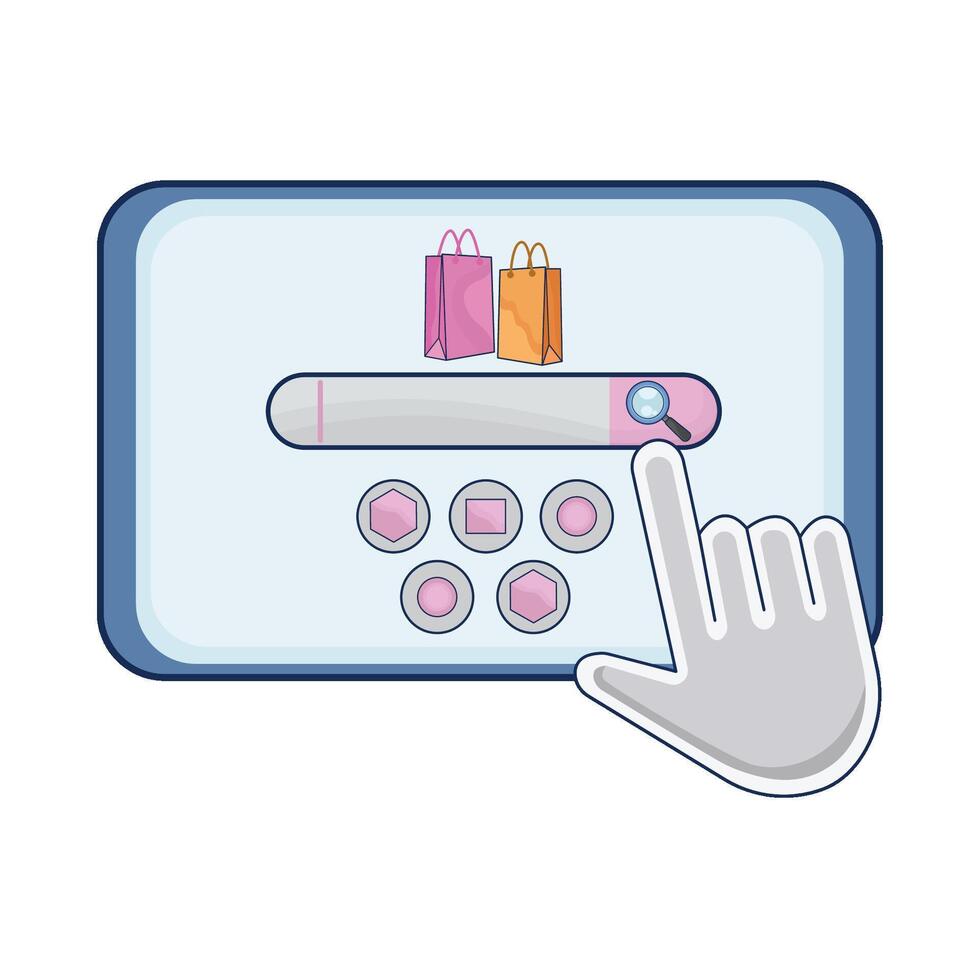 illustration of searching shopping vector