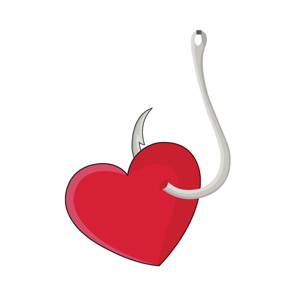 illustration of hook with heart vector