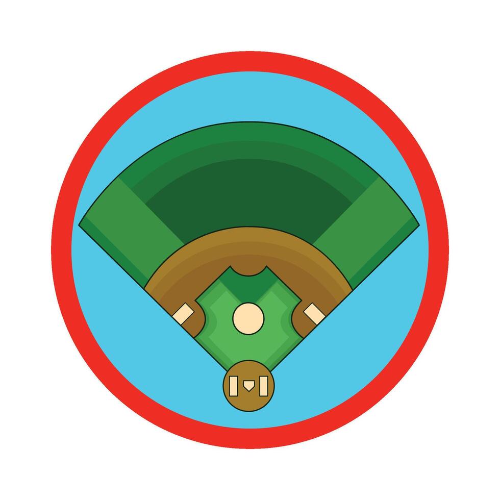 ilustración de béisbol campo vector