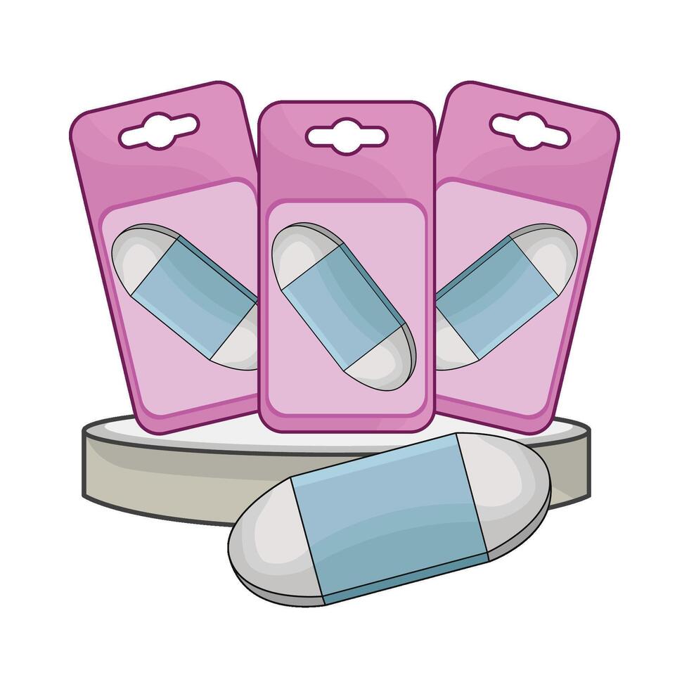 illustration of eraser package vector