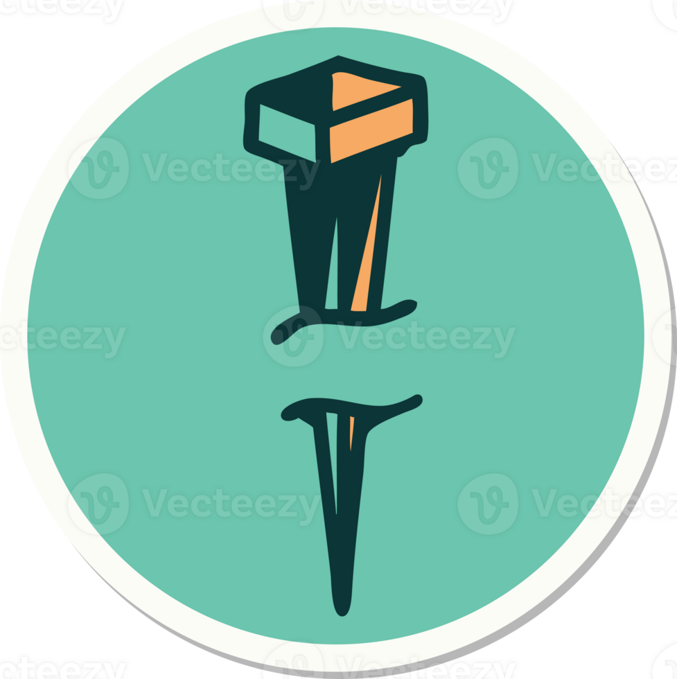 sticker of tattoo in traditional style of iron nail png