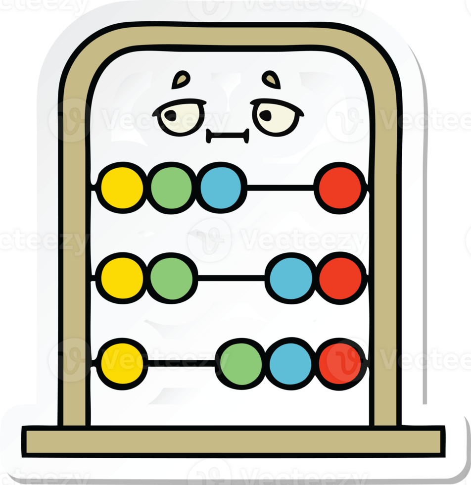 sticker of a cute cartoon abacus png