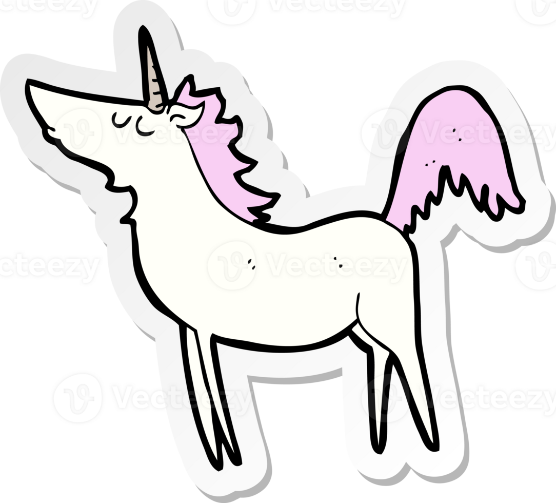 sticker of a cartoon unicorn png