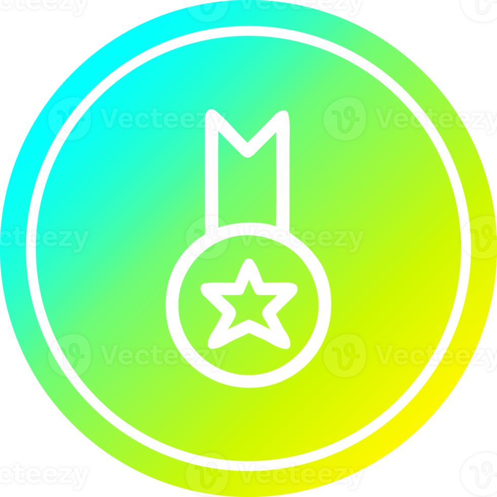 medal award circular icon with cool gradient finish png