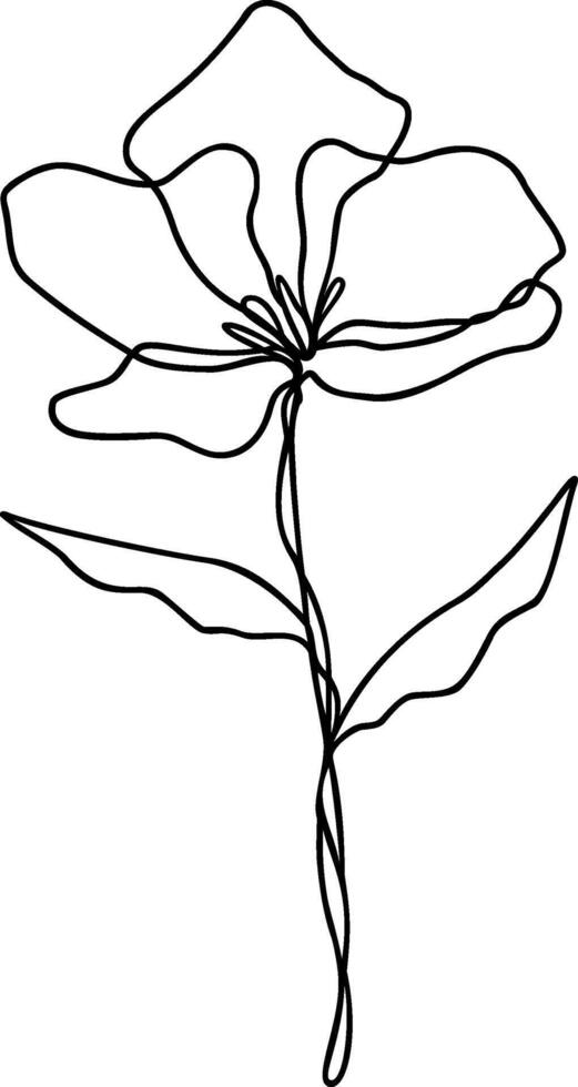 flor línea arte, continuo línea floral diseño vector