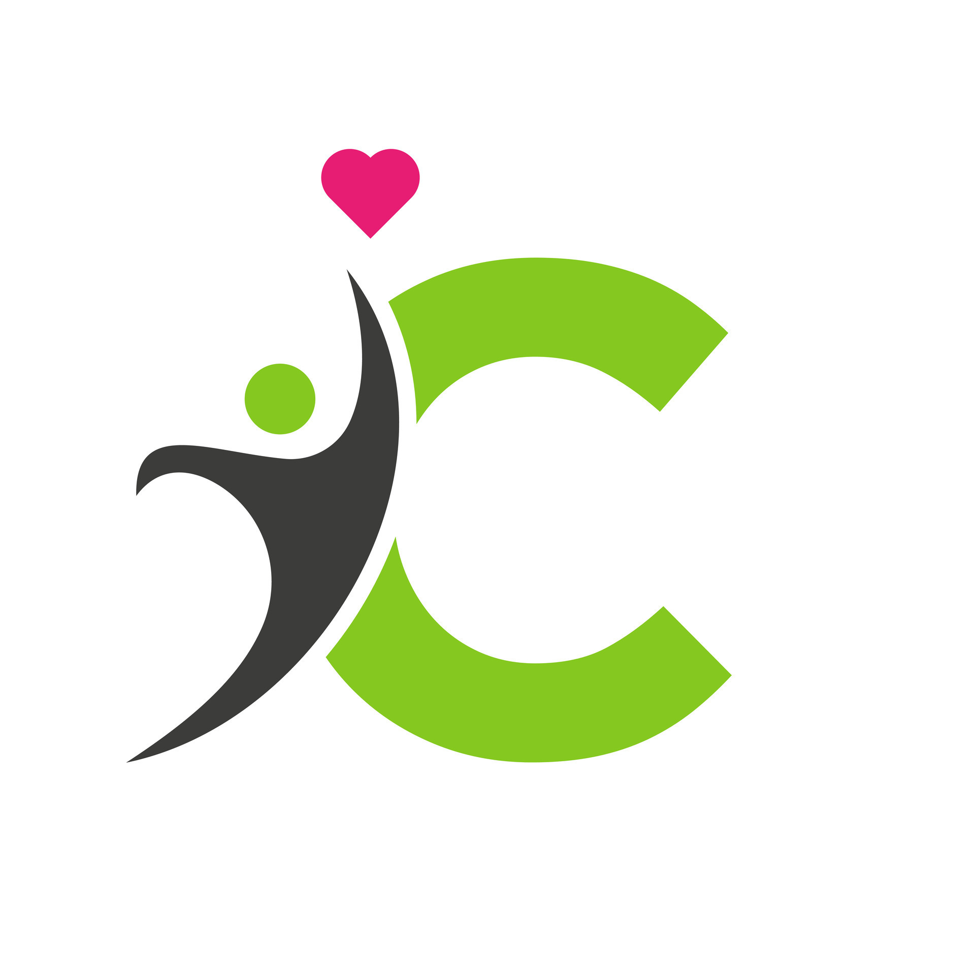 Health Care Logo On Letter C Love, Heart Symbol. Charity Logotype