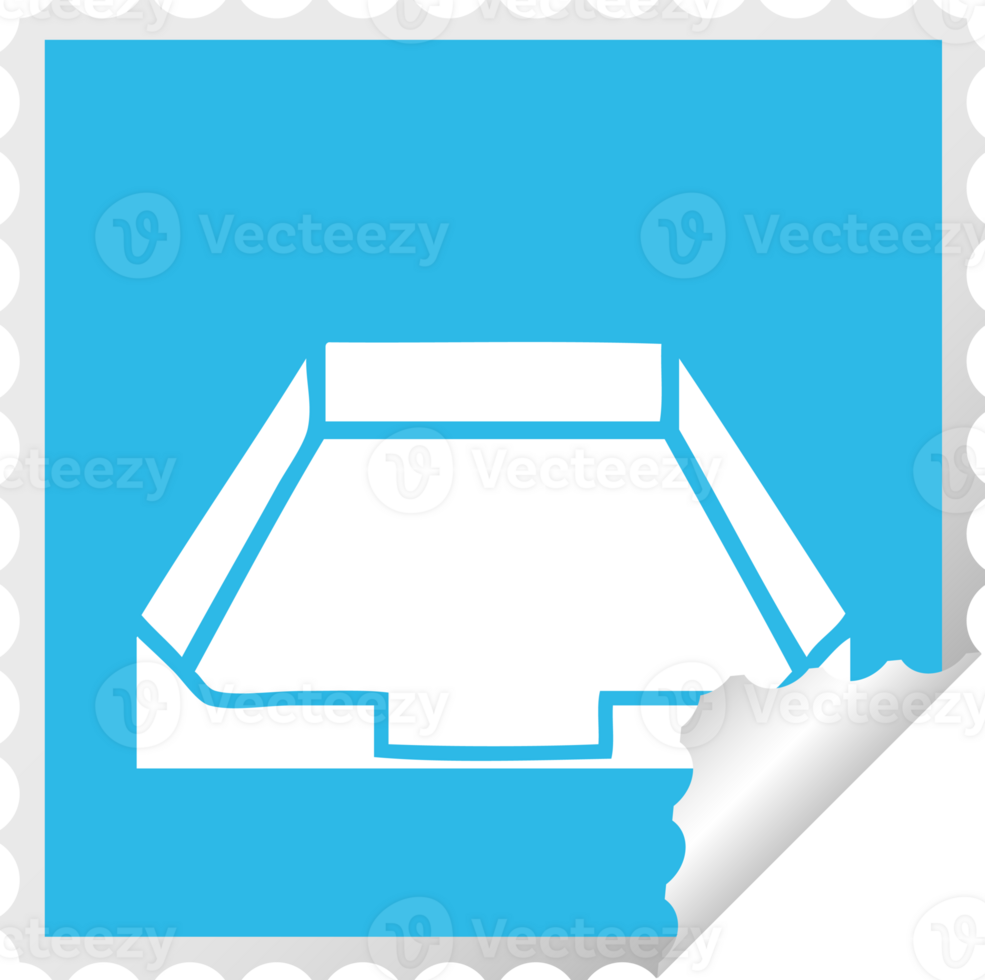 square peeling sticker cartoon of a in box png