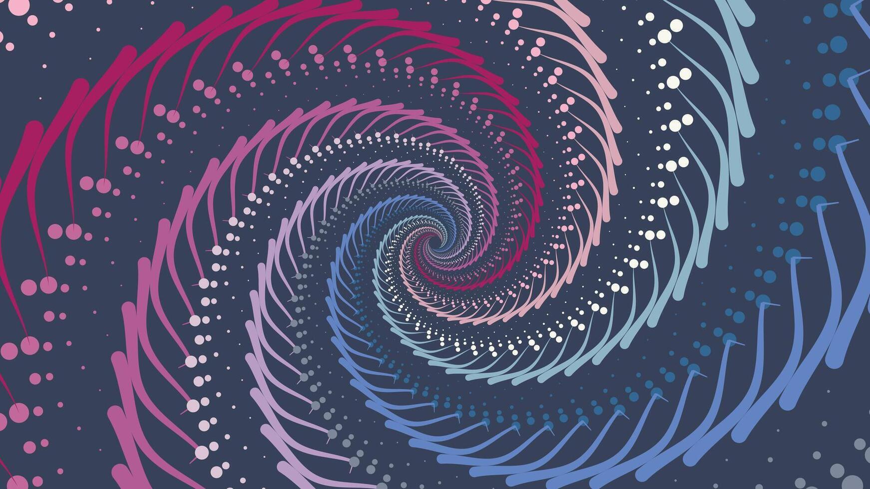 Abstract spiral round spinning vortex wavy line urgency data cycle background. vector